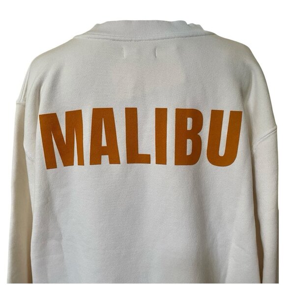 California Incline MALIBU CALI Crew Neck Sweatshirt Cream Size L Sample NWT - Picture 1 of 14